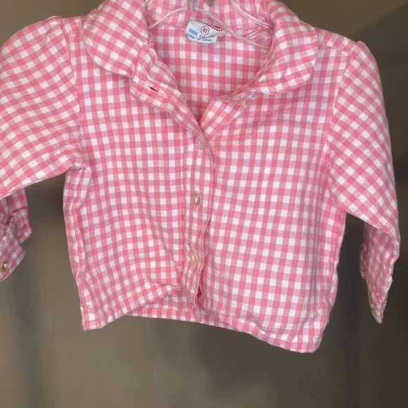 Vintage teal overalls. Size 18 months. Pink Checkered material inside and shirt - Picture 6 of 9